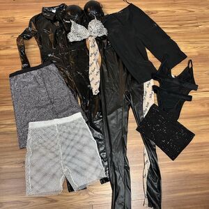 Women’s Festival Clubwear Rhinestone Mesh Clothing Lot 9 Pc + 2 Bonus Reseller